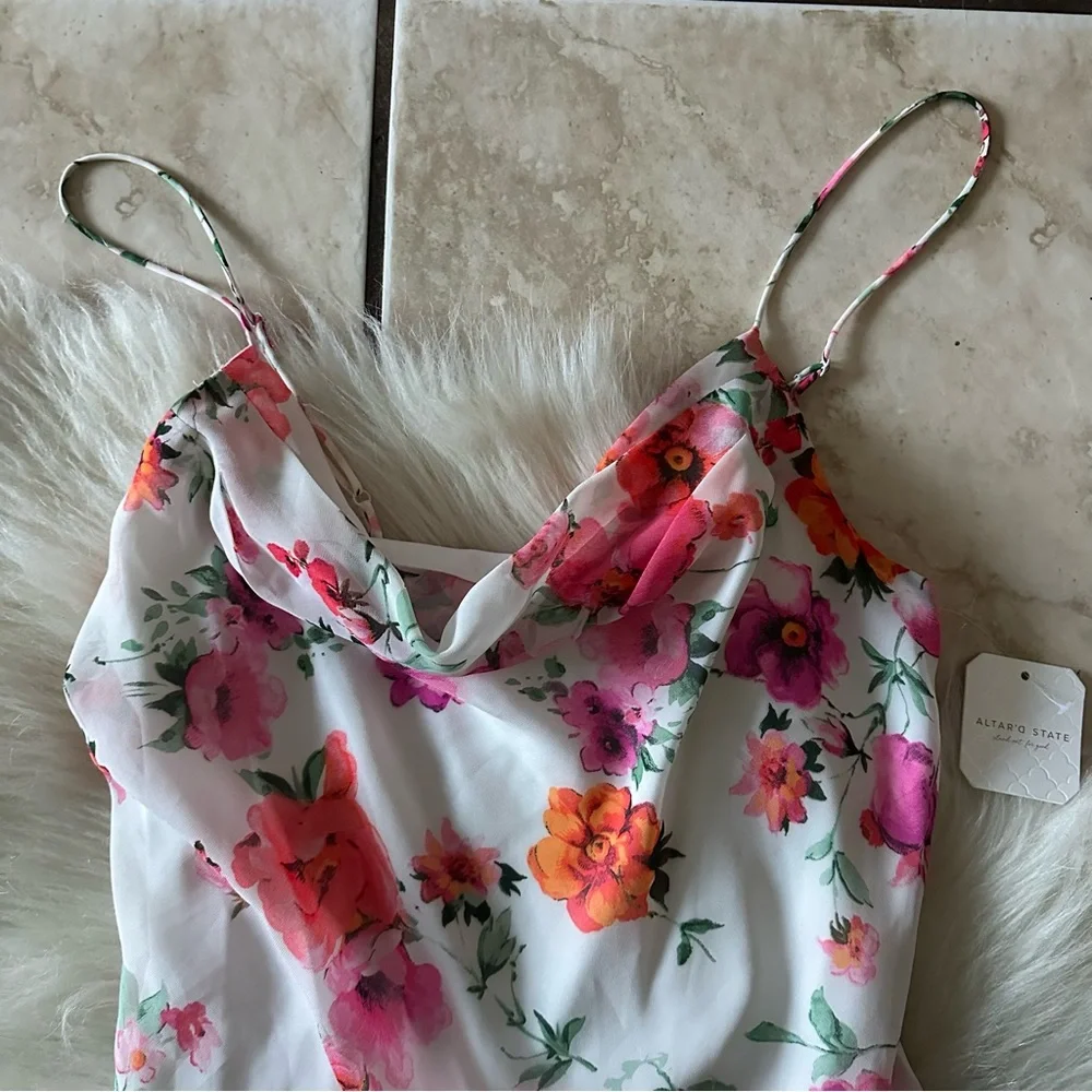 NWT Altar’d State Floral Slip Minidress - Picture 3 of 8